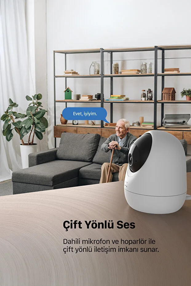 Ev Kamerası | 2K 3MP, WiFi, Mobil Kontrol, Sesli, 360° Ptz, Hareket Takip, İç Mekan Kamera